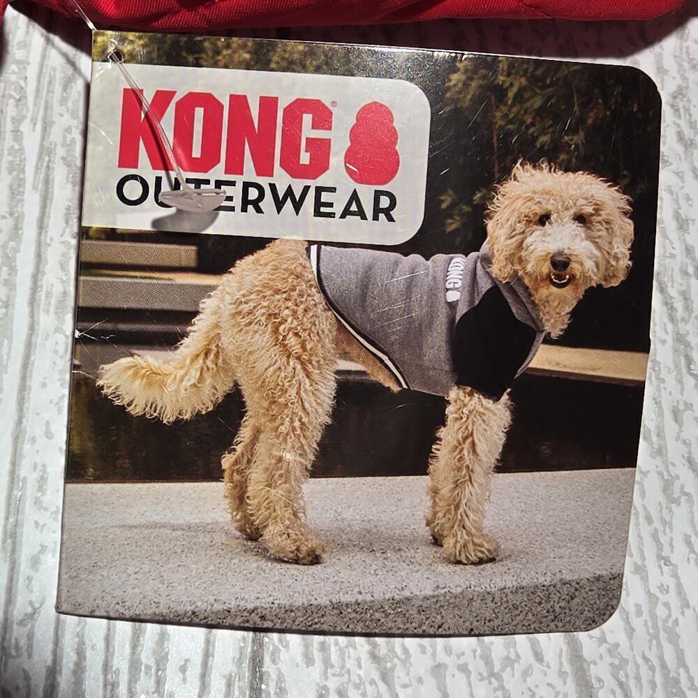 Kong Dog Outerwear Quilted Barn Red Jacket LARGE NWT Polar Fleece Lining